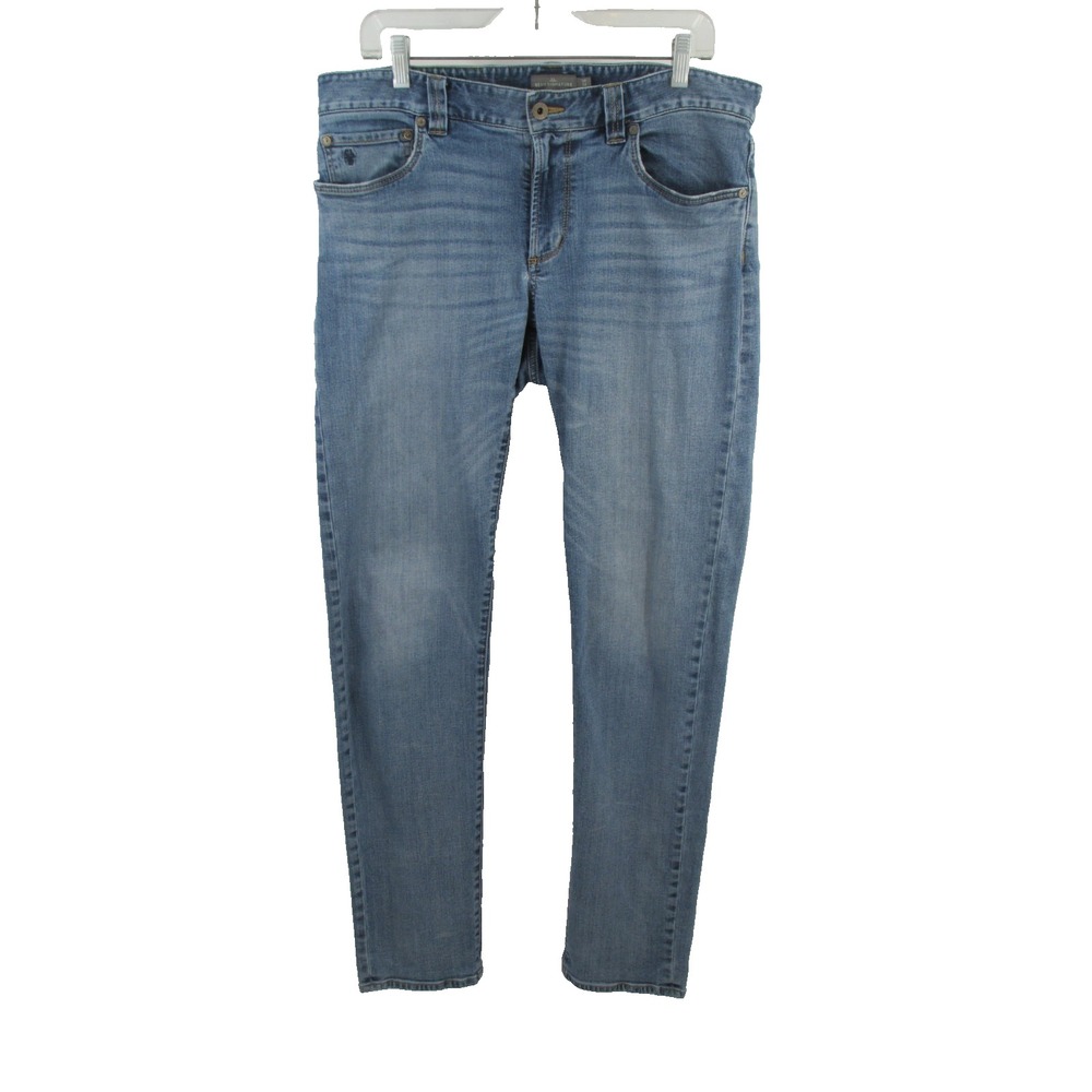 LL BEAN SIGNATURE Slim Straight Jeans Men 34x34 Blue Denim Mid Rise Stretch